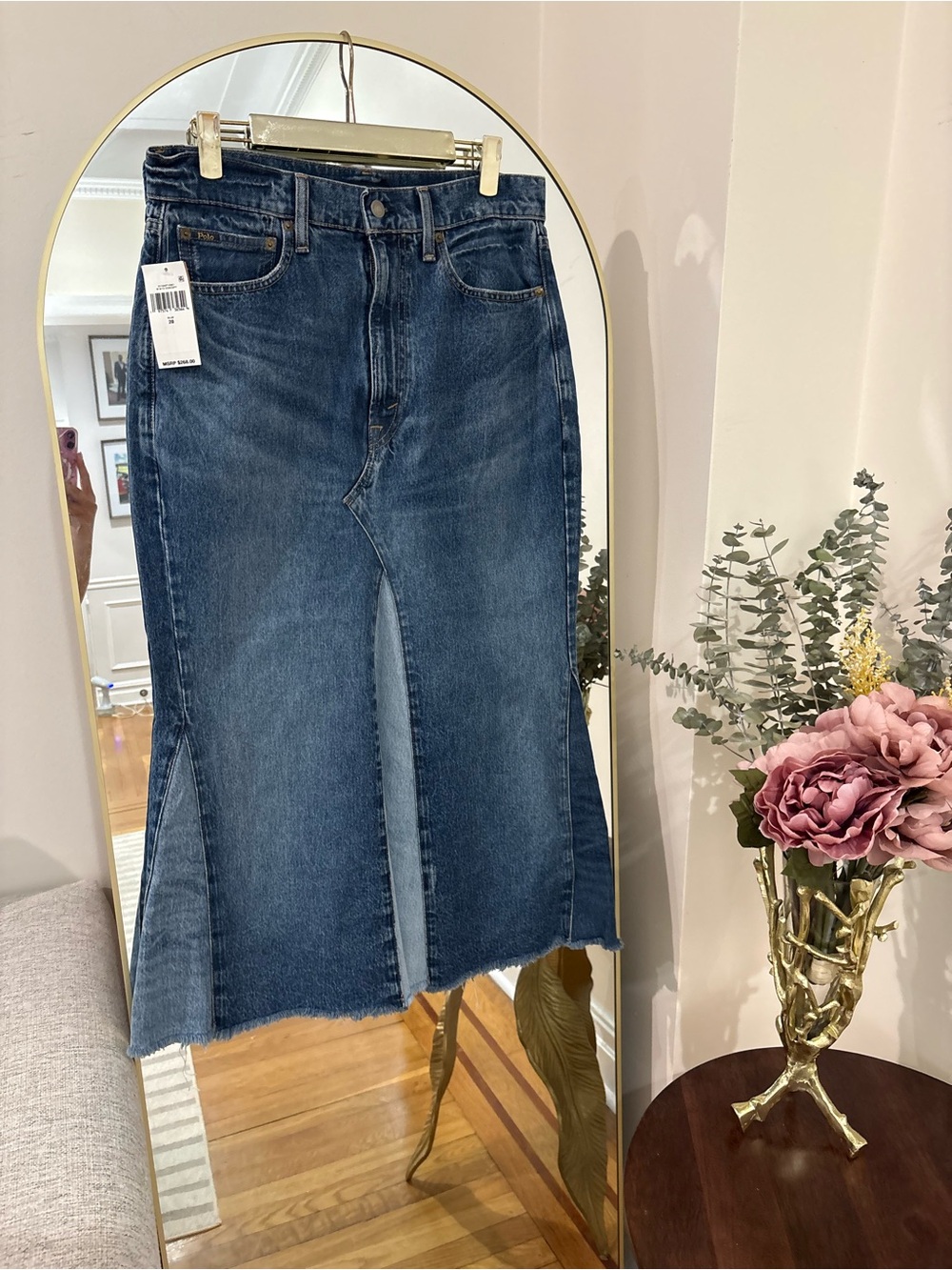 Polo Ralph Lauren 28 two tone Denim Maxi Skirt in Blue - Women Jeans - Picture 7 of 12